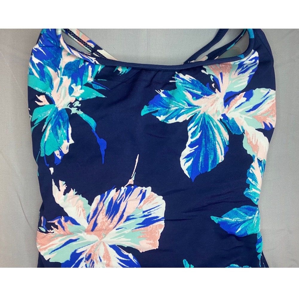 Carve‎ Designs Swimsuit Women XS Navy Blue New Floral Crisscross One Piece - Picture 3 of 8